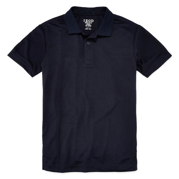 IZOD Little & Big Boys Short Sleeve Wrinkle Resistant Moisture Wicking Polo Shir - Picture 1 of 1